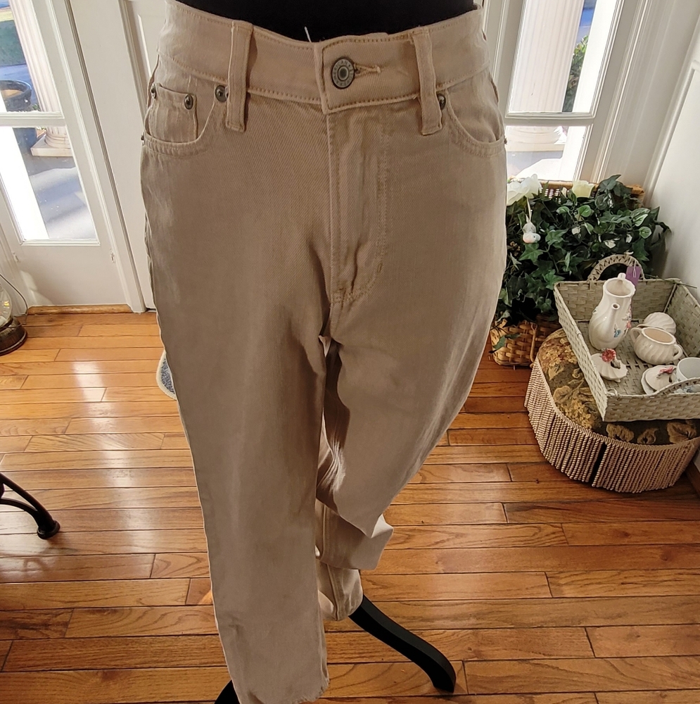 American Eagle high rise khaki colored jeans size 0